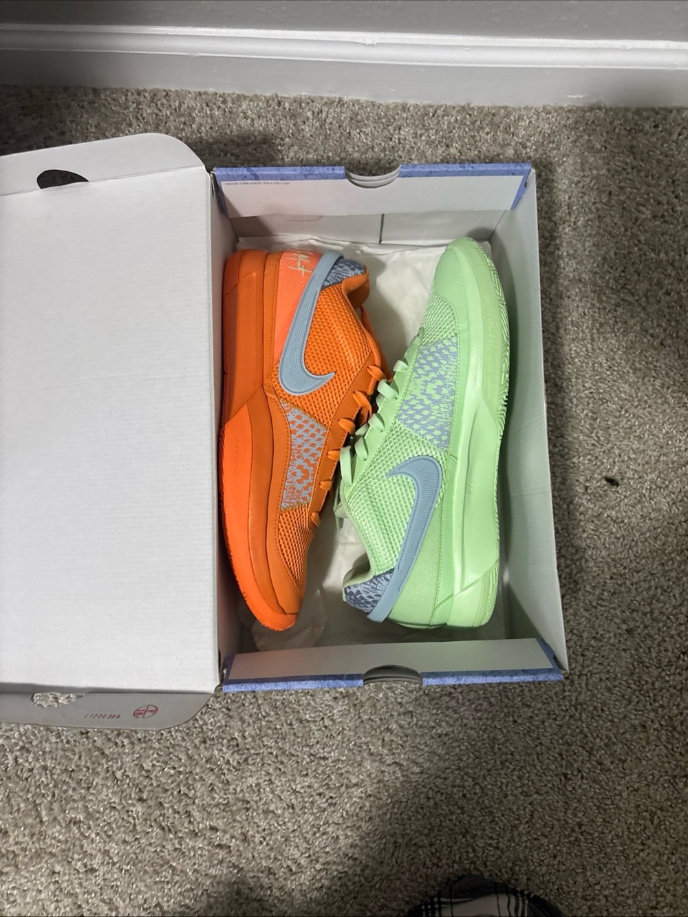 Nike Colorblock Low-Top Sneakers — Bright Orange & Mint Green